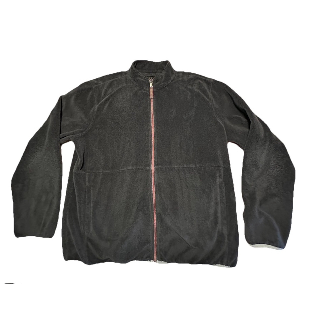True Grit Men’s Full Zip Fleece Jacket Size XL Gray Aztec Zipper Preppy Gorpcore